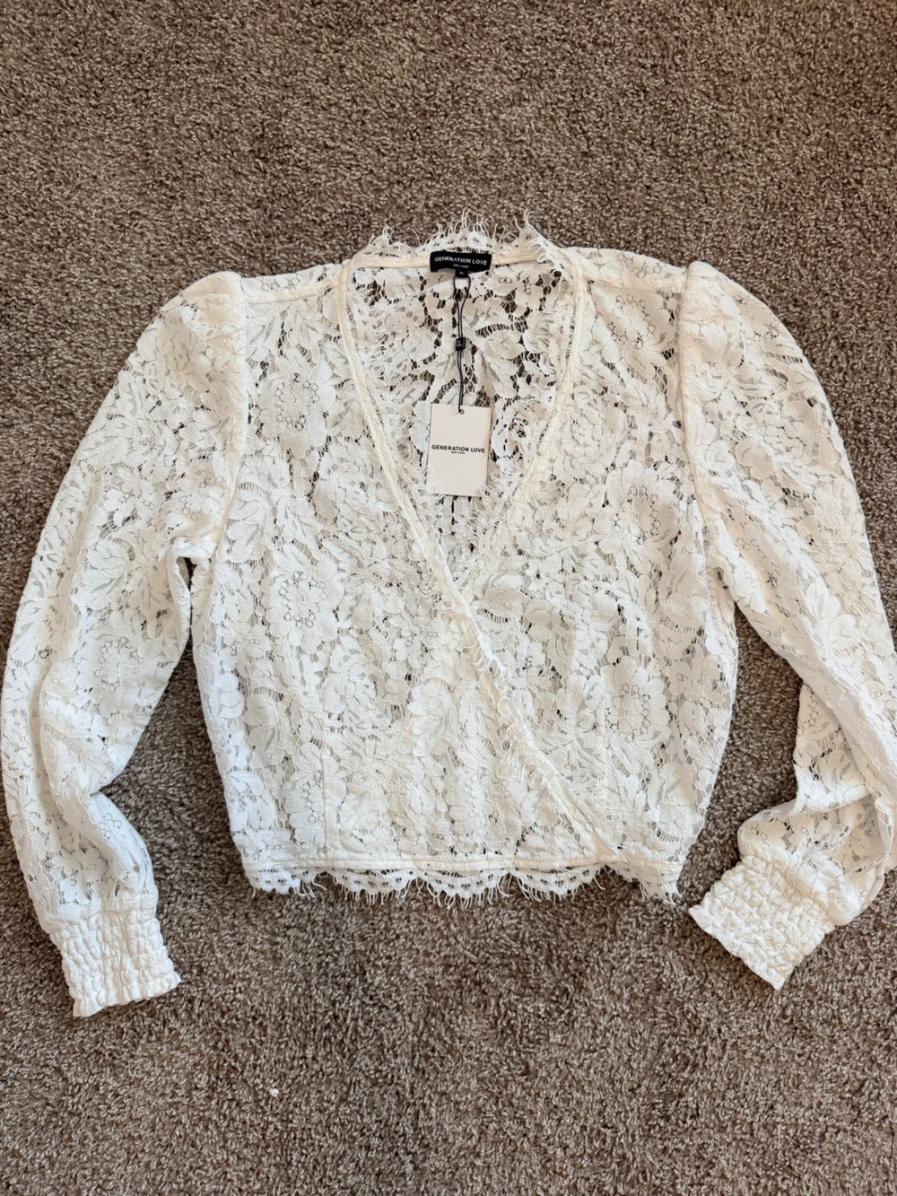 GENERATION LOVE Kairi Lace Wrap womens Blouse size XL cottage core NWT - Picture 7 of 14